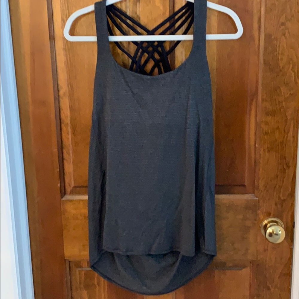 EUC Lululemon Wild Tank Drape Open Back 10 Black